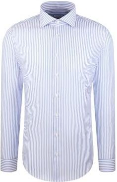 Seidensticker - Zakelijk Overhemd - Blauw/Wit - Comfort Fit - Gestreept