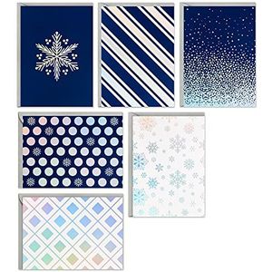 Hallmark Lege kaarten, Boxed Holiday Cards Assortiment (Snowflakes, 24 kaarten en enveloppen), blauwe ontwerpen, 5CZE1036