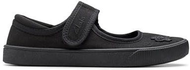 Clarks meisjes Uniform jurk schoen Hopper Go, Zwart leder, 24 EU