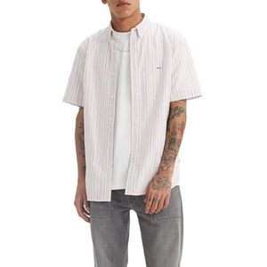 Levi's Heren Ss Authentic overhemd met button-down-kraag, Cupertino Stripe Bri, XS