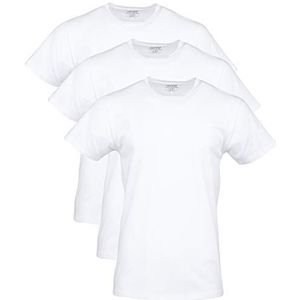 Gildan Elastische T-shirts van katoen, meerdere ondergoed, arctisch wit (3 stuks), maat L (3 stuks) voor heren