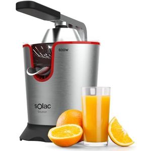 Solac Solution EX6190 - hendel-citruspers 600 W, AC-motor, 2 kegels voor alle citrusvruchten, behuizing en filter van roestvrij staal, 0,65 l container, afneembare, vaatwasmachinebestendige componenten