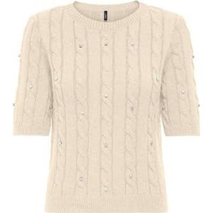 Onlsussi Life Ss Deco Cabel Pull KNT, ecru, S