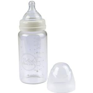 BABY DOUCEUR, fles met brede hals, glas + speen met variabele doorstroming, siliconen, 250 ml, Essen'Sky