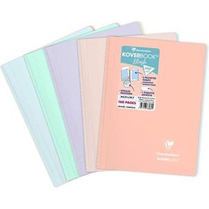 Clairefontaine 376481C Koverbook Blush Spiraalschrift - A4 21x29,7 cm - 80 blad geruit Séyès - Wit Papier 90 g - Ondoorzichtige Polypro omslag - Willekeurige kleur
