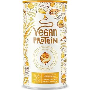 Vegan Proteine poeder Witte chocolade en macadamia - Plantaardige Eiwitpoeder en Proteine Shake van zonnebloempitten, lijnzaad, amaranth, pompoenzaad, erwten en gekiemde rijst - 600g voor 40 shakes