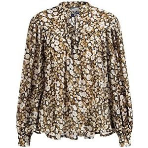 Festland Dames blouse met lange mouwen 37324881-FE04, BRUIN meerkleurig, L, Bruin meerkleurig., L
