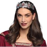 Boland 64570 - Koninginnenkroon, hoofdband met edelstenen, prinses, accessoire voor verkleedkostuums, carnaval en themafeest