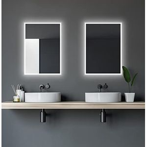 Talos Badkamerspiegel met verlichting - badkamerspiegel 50 x 70 cm - LED-spiegel met lichtomlijsting - lichtkleur neutraal wit 4200 Kelvin - verticale en horizontale ophanging