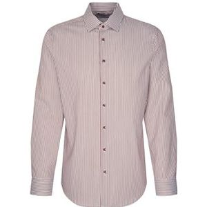 Seidensticker Zakelijk overhemd voor heren, shaped fit, strijkvrij, kent-kraag, lange mouwen, 100% katoen, bruin, 38