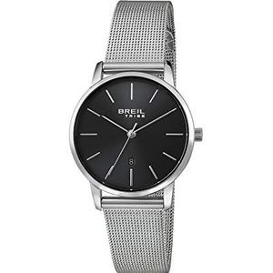 BREIL Ladys' Avery Watch Collection Mono-Colour Black dial 3 Hands Quartz Movement and Steel Steel MESH EW0459