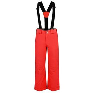 Dare2B Kid's Outmove Pant Waterdicht en ademend High Loft Geïsoleerd Ski en Snowboard Salopette Broek met elastische taille en geïntegreerde sneeuwbeenkappen Vurig Koraal, 7-8