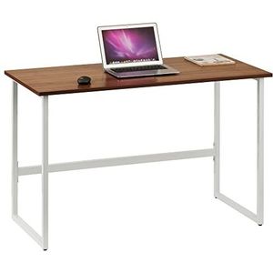 hjh OFFICE 674220 schrijftafel WORKSPACE Light walnoot/wit smalle computertafel met stalen frame 120 x 60 cm