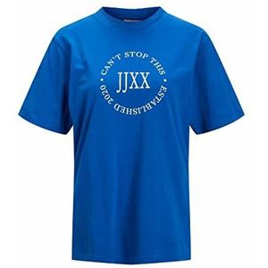 JACK & JONES Dames Jjxx Jxbea Ss Relaxed Vint Tee Noos T-shirt, Blauwe Iolite/Detail:heldere witte print Cali 7, S