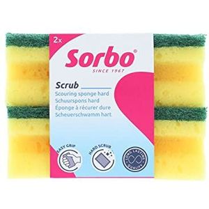 Sorbo XL schuursponzen, 2 stuks, niet-krassend, met extra grip voor comfort, extra grote sponzen