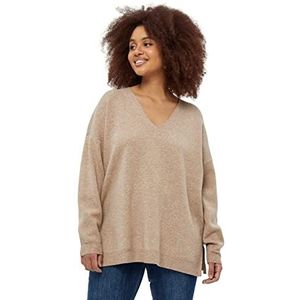 Peppercorn Dames Rosalia lange trui Curve, Warm Zand Melange, 44/Meer