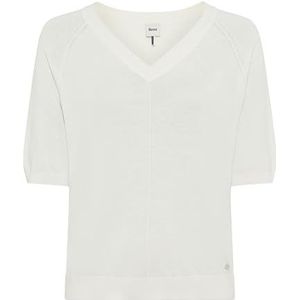 BRAX - Style.lesley - Zomertrui - 98 Gebroken Wit - Halve Mouwen - Viscose
