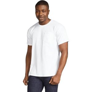 Comfort Colors T-shirt met zak voor heren en volwassenen, verpakking van 12 stuks, Wit, XXL
