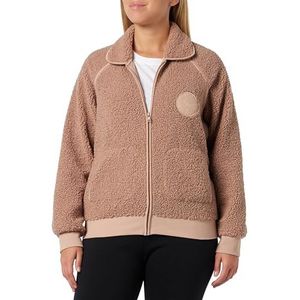 Emporio Armani Fuzzy Fleece Full Zip Jacket voor dames, verpakking van 2 stuks, Hazel Brown, XL