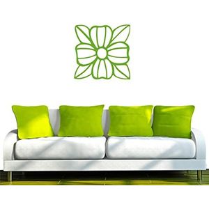 INDIGOS/Muurstickers E176 mooie bloemen/bloem 96 x 93 cm geel-groen, vinyl, lime groen, 96 x 93 x 1 cm