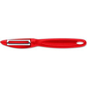F. DICK Multifunctionele schiller 18 cm (groentenschiller rood, lemmet met gekartelde slijping, ook geschikt voor harde schalen, kunststof handvat