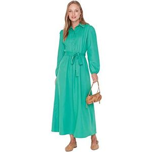 Trendyol Vrouwen bescheiden Maxi Skater Regular Geweven Bescheiden Jurken, Groen, 64
