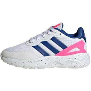 adidas Nebzed Lifestyle Lace Running Sneakers uniseks-kind, Ftwr White/Team Royal Blue/Lucid Pink, 35 EU