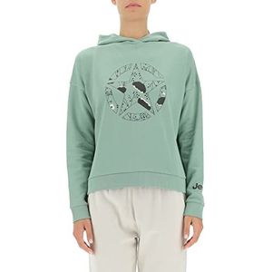 Jeep O102607-E854 J Cropped Sweatshirt met capuchon Star Botanical J22W Dames Jade Green XL