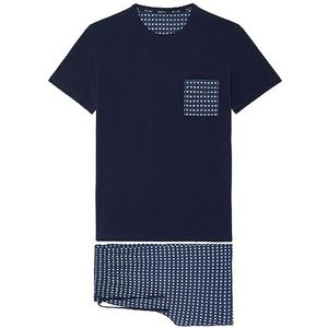 Hom Larry korte pyjama, Blauw, M