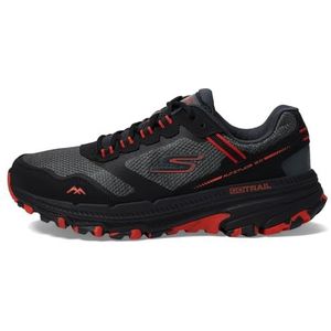 Skechers Heren GO Run Trail Altitude 2.0 Sneakers, zwart en oranje leder/textiel, 43 EU, Zwart en Oranje Leer Textiel, 44 EU