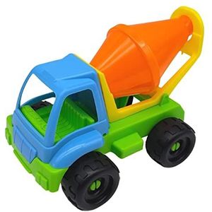 alldoro 60048 Speelgoed betonmixer met beweegbare mengtrommel voor kinderen, kleurrijk, van kunststof, 21 x 15 x 15 cm