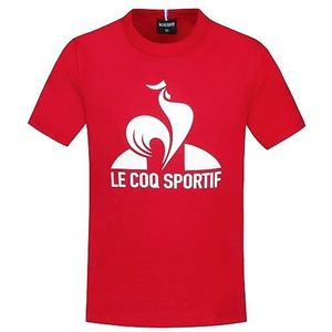 Le Coq Sportif Uniseks T-shirt voor kinderen, Electro rood, 10 Jaar