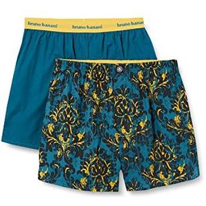 bruno banani Outlook boxershorts voor heren (set van 2), laurier/gouden print/laurier, XL