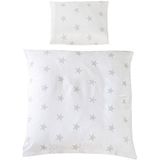 Roba Beddengoed Little Stars 80 X 80 Cm Katoen Wit/grijs 2-delig