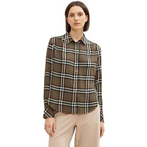 TOM TAILOR Dames Blouse met ruitpatroon 1034025, 30823 - Tarmac Small Check Woven, 42