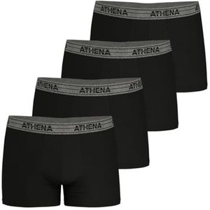 ATHENA - Set van 4 Boxershorts - Zwart - Katoen - Stretch - Ecopack