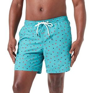 Tom Tailor Denim heren 1035053 zwemshorts, 31484 - Groen Rood Melon Sun Print, M