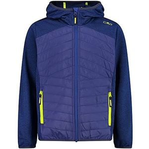 CMP Kinderjas met capuchon vaste Knit Tech gemêleerd fleece jack, meisjes, zilver-fragola, 164 kinderen en jongeren