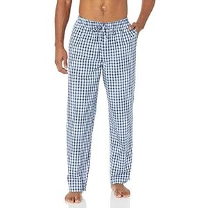 Amazon Essentials Men's Geweven pyjamabroek met rechte pasvorm, Lichtblauw Wit Plaid, XXL