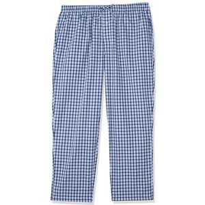 Amazon Essentials Men's Geweven pyjamabroek met rechte pasvorm, Lichtblauw Wit Plaid, L
