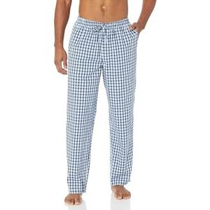 Amazon Essentials Men's Geweven pyjamabroek met rechte pasvorm, Lichtblauw Wit Plaid, S