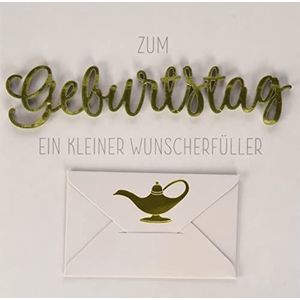 Geldkaart verjaardag Lettering - een gewenste vulpen - 15 x 15 cm