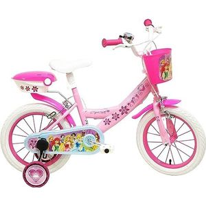 albri Meisjes 14 inch, fiets Disney prinsessen, roze