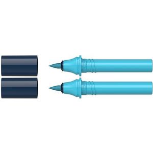 Schneider 040 Paint-It Twinmarker cartridges (Brush Tip - kwast, kleurintensieve inkt op waterbasis, voor gebruik op papier, 95% gerecyclede kunststof) alaska blue 026