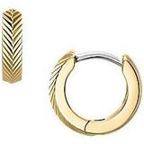 Fossil Vrouwen Gouden toon roestvrij staal met hoepel sluiting Oorbellen