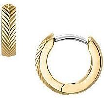 Fossil Vrouwen Gouden toon roestvrij staal met hoepel sluiting Oorbellen