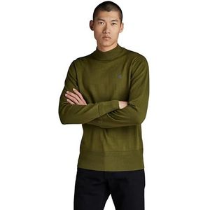 G-STAR Premium Core Mock Gebreide trui voor heren, groen (Dark Olive D21932-b692-c744), L