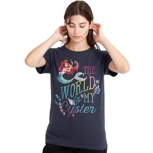 The Little Mermaid World is My Oyster dames T-shirt, diep marineblauw, medium, Diepe marine, M