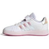 adidas - GRAND COURT 2.0 KIDS - Klittenbandschoenen - Cloud White/Iridescent/Pink Fusion