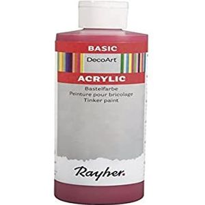 RAYHER 38052287 acryl knutselverf, fles 236 ml, klassiek rood